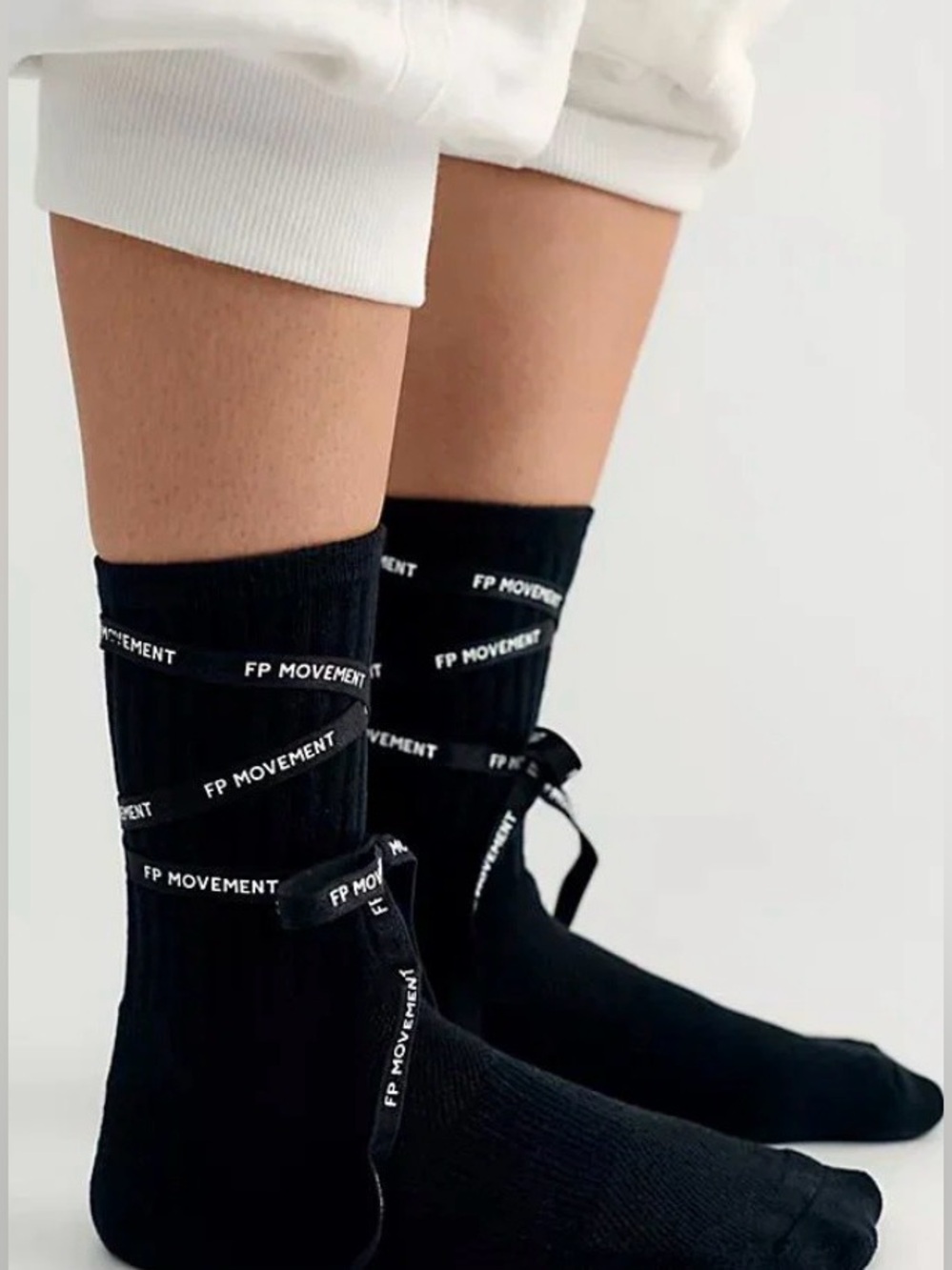 Free People Laced Up Socks. NWT. Black